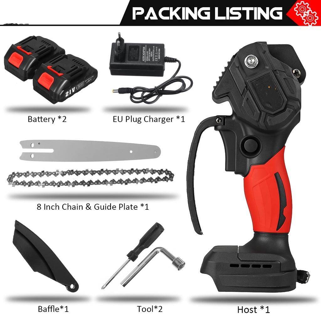 2000W 8 Inch Electric Chain Saw Brushless Cordless Pruning Mini ChainSaw Garden Tree Logging Saw Woodworking Tools
