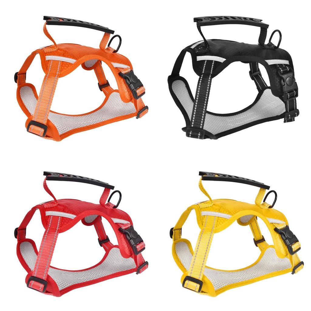 Dog Harness With Reflective Mesh For Medium Large Dogs Nonextendable Pet Leash