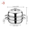 High Efficiency 3 Layer Nonrust Steel Steamer Pot With Ergonomic Handle For Safe And Even Heating