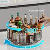 360° Rotating Kitchen Organizer Turntable Clear Acrylic Spice Rack & Condiment Storage Tray for Countertops