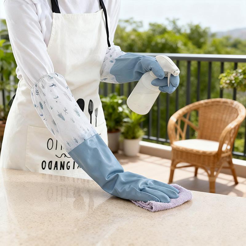 

Fleece Lined Dish Washing Gloves, Warm & Waterproof. 33x13cm, PVC Coated, for Cold Water United States