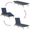 2 Piece Sun Lounger Set with Table Grey Poly Rattan