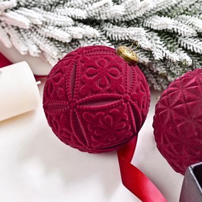 9pcs 10cm Wine Red Christmas Ball Ornaments Dark Green Christmas Tree Party Decoration New Christmas Spheres Ornaments