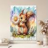 Framed Pearl Bead Painting Kit Cute Squirrel with Flower DIY Shiny Canvas Art Relaxing Craft Gift for Craft Lovers Creative Wall Decor Projects