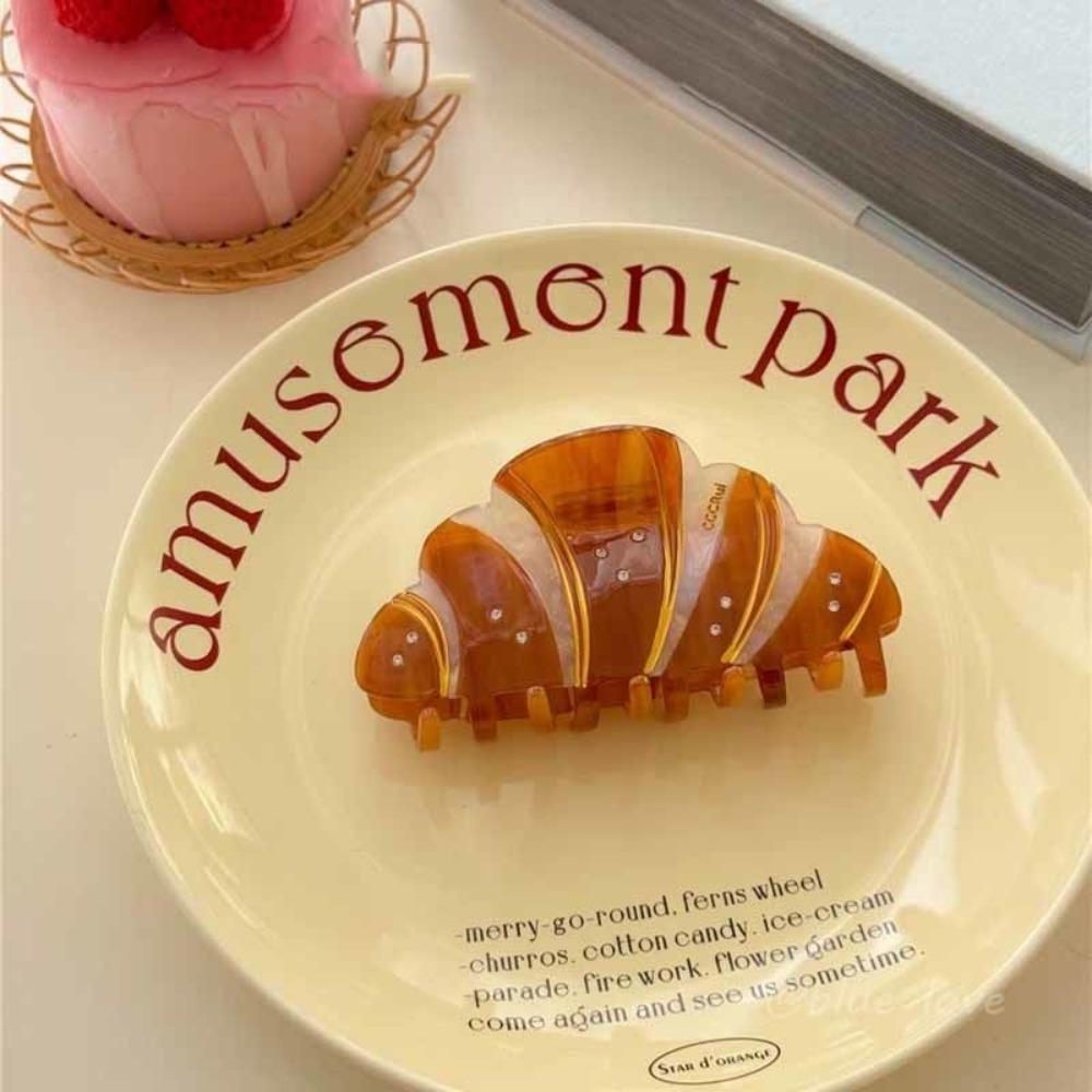 Korean Style Croissant Hair Claw French Shark Clip Cute Diamond Crab Clip  Girls