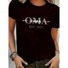 European Sizes New 2025 OMA Letter Print T-Shirt
