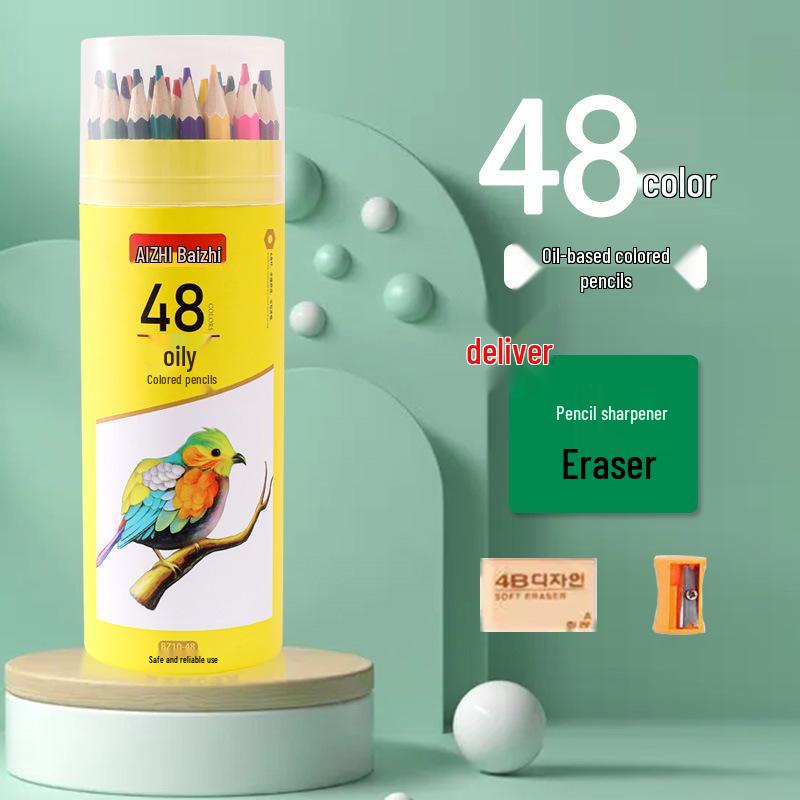 Sześciokątne Kredki Kolorowe Rozpuszczalne w Wodzie na Bazie Oleju - 12, 24, 36, 48, 72 Kolory - Zestaw do Rysowania dla Studenta