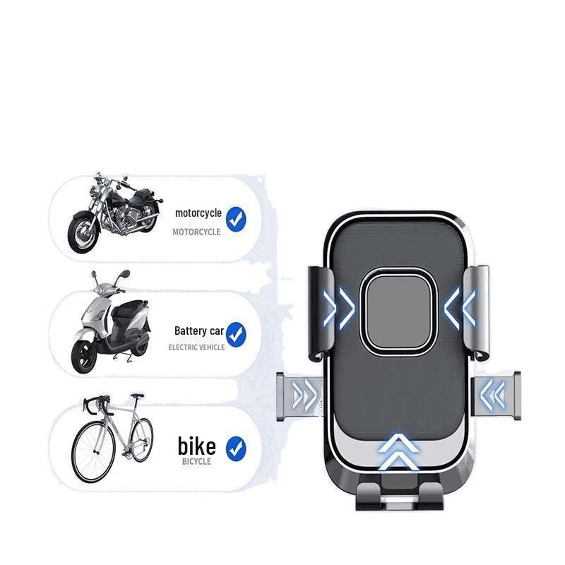 Black Tech Mobile Holder for Electric Motorcycle, Tricycle & Bicycle