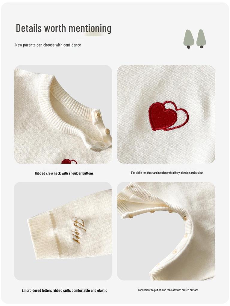 Full Moon Winter Infant Jumpsuit: Cozy 100-Day Outfit for 1-Year-Olds - New Year Visiting and Crawling Clothes for Babies