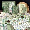 Vintage Scrapbook Kit Green Journal Stickers 260pcs Flowers Plants DIY Planner Gift Box
