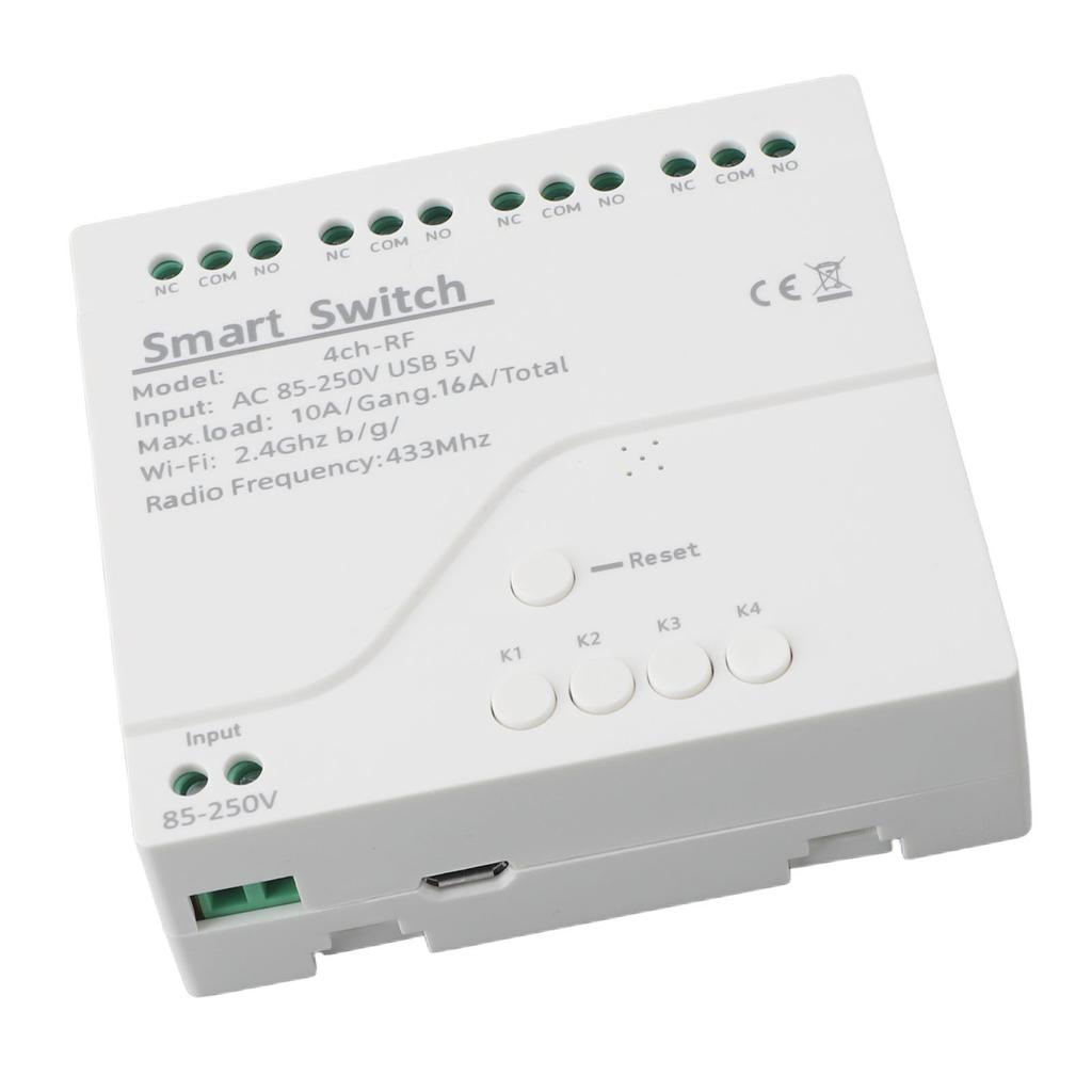 3500W 433mhz 4 Channel Intelligent Switch Timing Inching Interlock Remote Control Module Wireless Relay Switch 85V‑250V