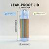 1PC Vertical Multicolor Stripe Textile Print 750ml Color Plastic Sports Water Bottle Leakproof Flip Straw Lid Suitable for Sports Office Home Use