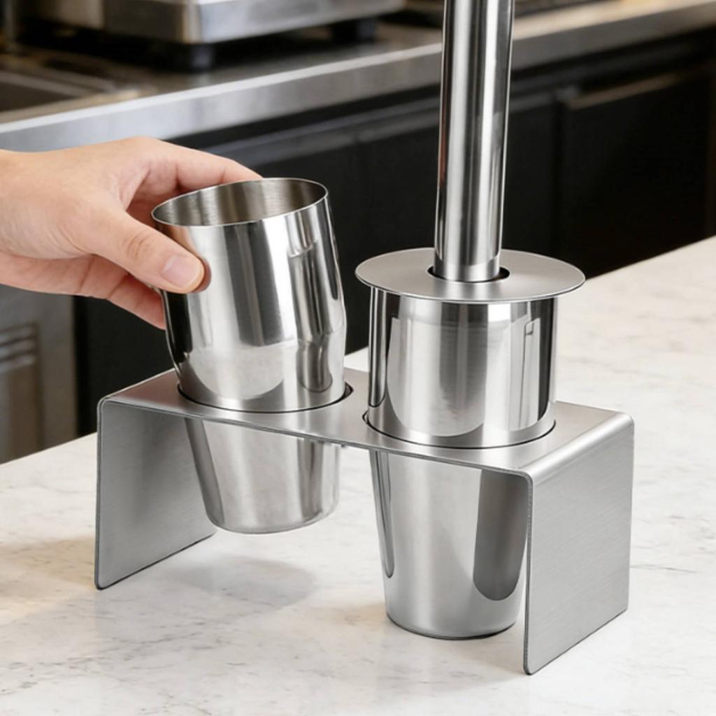 3 Pieces Coffee Bar Organizer Space-Saving Bar Cup Rack Countertop Mug Stand Modern Design Hospitality Storage Non-Slip