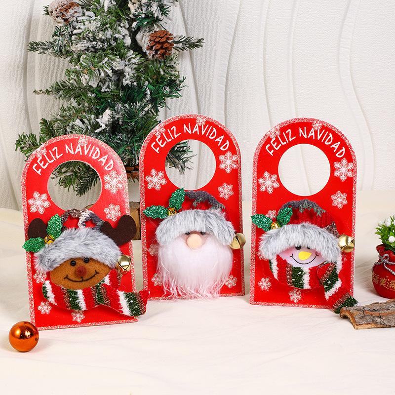 Christmas Door Handle Ornament Xmas Hotel Mall Home Door Handle Hanging Decoration