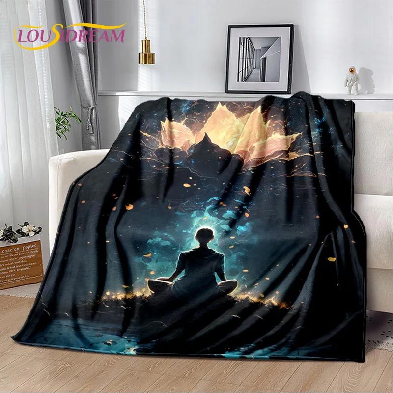Naturalize Yoga Zen Meditation Rainbow 7 Chakra Blanket,Flannel Throw Blanket for Home Bedroom Bed Sofa Picnic Hiking Cover Kids