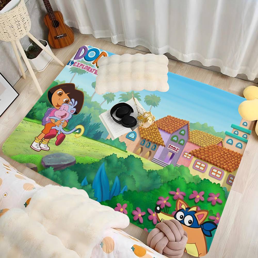 D-Dora the E-Explorer Room Mats Retro Multiple Choice Living Room Kitchen Rug Non-Slip Welcome Rug