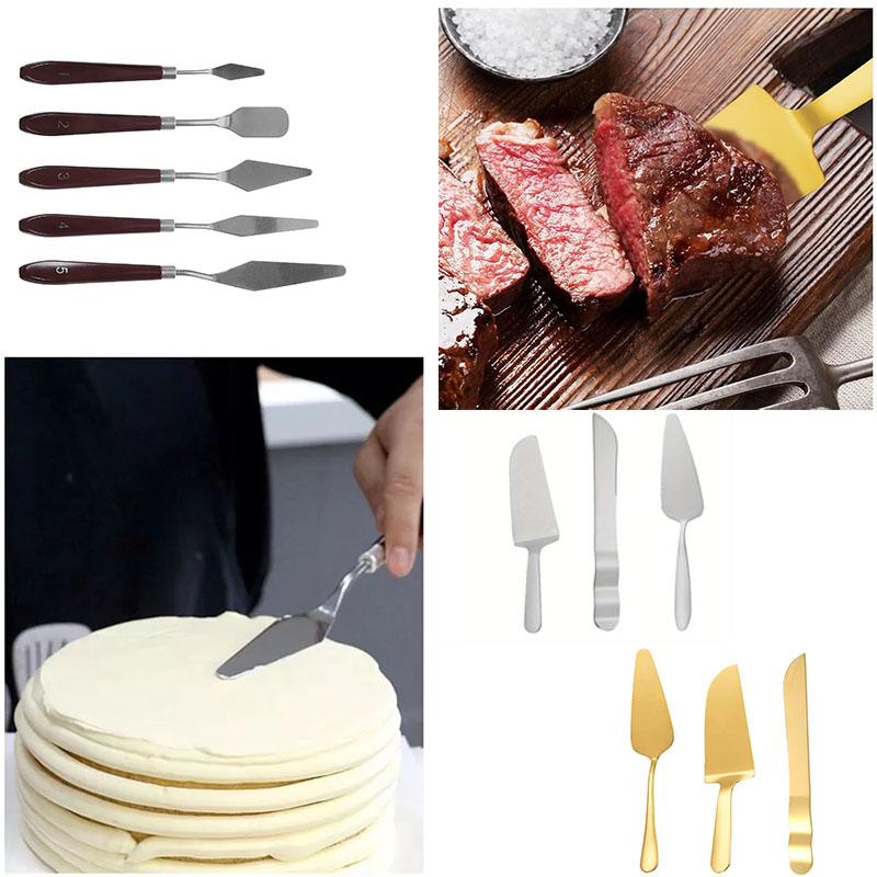Σετ Σπάτουλας Λείανσης Κέικ Μαχαίρι Παλέτας και Σπάτουλα Σερβιρίσματος Κέικ για Ψήσιμο Διακόσμηση Ζαχαροπλαστικής Κρέμας Ζωγραφική και Εργαλεία Κοπής Επιδόρπιου