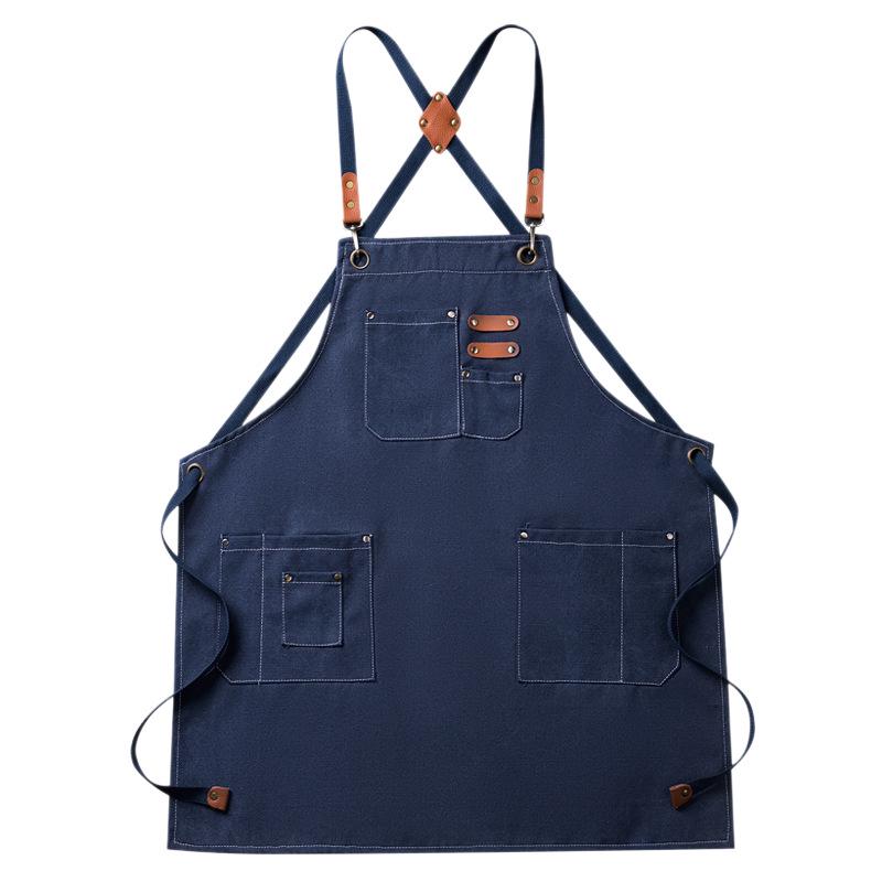 Thickened Waterproof Oil-resistant Canvas Apron for Kitchen, Restaurant, or Milk Tea Shop