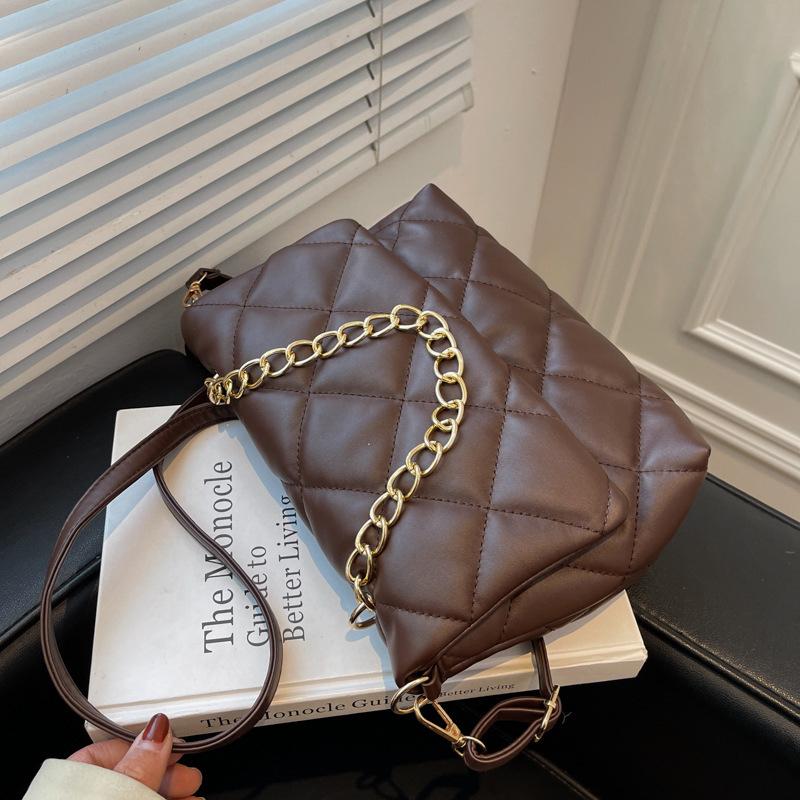 Yogodlns текстура ромб однотонная сумка через плечо с клапаном для женщин цепочки декоры — фото 13