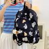 Cartoon Maltese Pattern Anime School Backpack For Middle School Girls With Lightweight Nylon Material And Breathable Cushion Straps