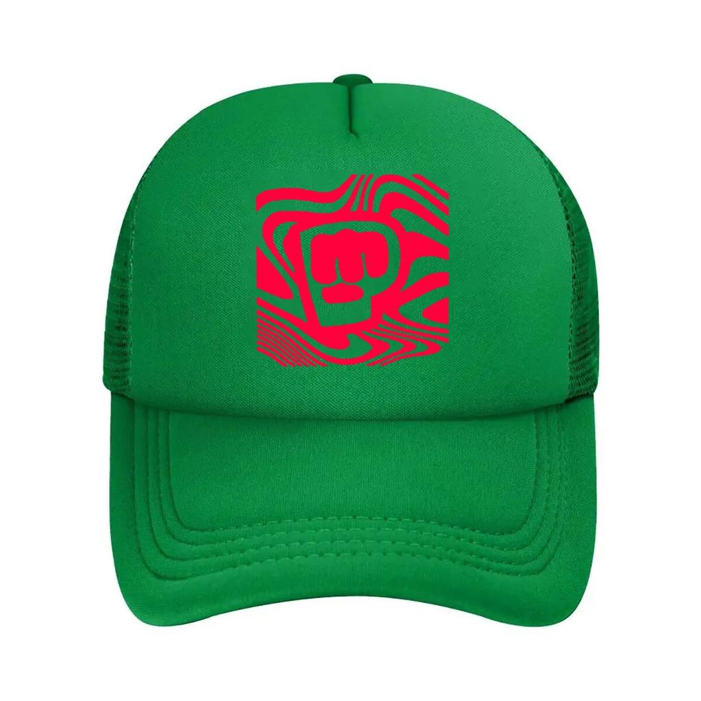 Red Fist Abstract Graphic Mesh Baseball Cap Casual Hat Outdoor For Womens Unisex FeUnisex