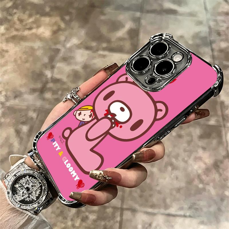G-Gloomy Bear Soft Phone Case For iPhone 15 16 17 Air 14 Pro Max 16E Plus 13 12 Mini Plating Anti-Fall Fundas