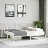 VidaXL Daybed with Trundle Bed Without Mattress White 107x203cm Steel, Sofa Bed, Comfortable Sofa Bed, Daybed with 4104692