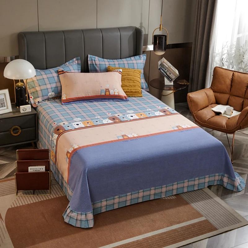 طقم مفروشات سرير أزهار بيضاء بسيطة 100% قطن فاخر فائق النعومة أغطية سرير وأغطية وسائد طقم مفروشات سرير كوين كينج ديكور غرفة نوم