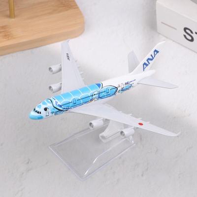 1 Set Tortue de Mer Bleue Airbus 380 A380 Airways Métal Alliage Moulé Sous Pression Avion 16Cm Air Japan Ana Airlines Modèle d'Avion Jouet