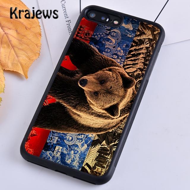 

Krajews Moscow Russian Flag Bear For iPhone 17 Air 16 Phone Case Cover 15 14 plus 12 pro max coque Shell Fundas iPhone 14pro