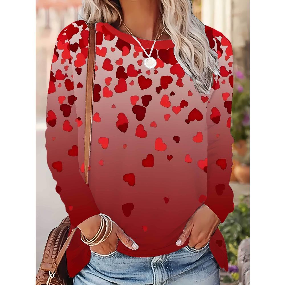 Ladies Crew Neck Casual Sports, Long Sleeve T-Shirt, Fashion Commuter, Versatile Interior