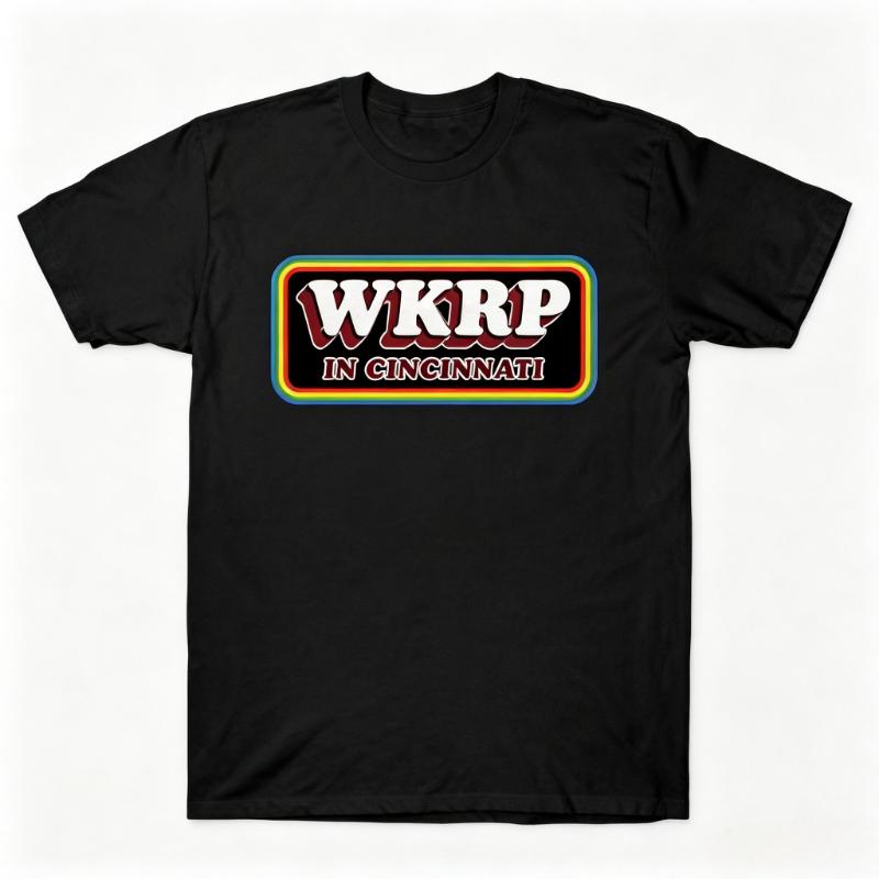 Gift Wkrp Cincinnati Retro Rainbow Fanart Design Tshirt Fashion Boutique Tees Casual Wear Pattern Print Crew Neck Hipster Tops