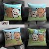 BBubu DubuU Cartoon Cushion Cover Natural Linen Organic Fabric DoubleSided Printing Sofa Home Decor Gift Pillow Case