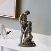 Statue Ornament, Mythology Collectible Bookshelf Vintage Ornament with Distressed Bronze Texture Wrinkled Clothing Pattern for Home Living Room