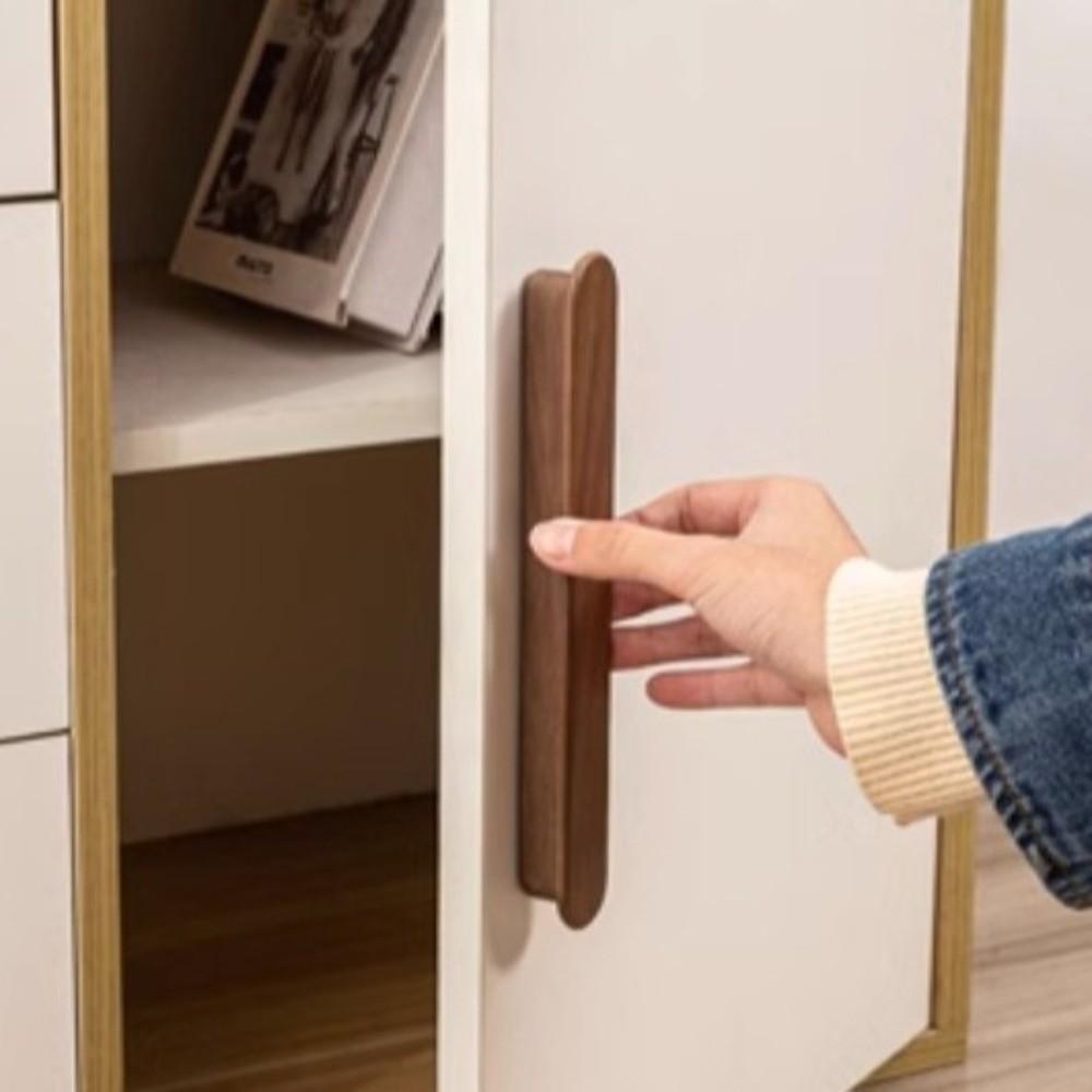 T-Shape Cabinet Handles Walnut Wood Wardrobe Handles New Kitchen Decoration Cupboard Wardrobe
