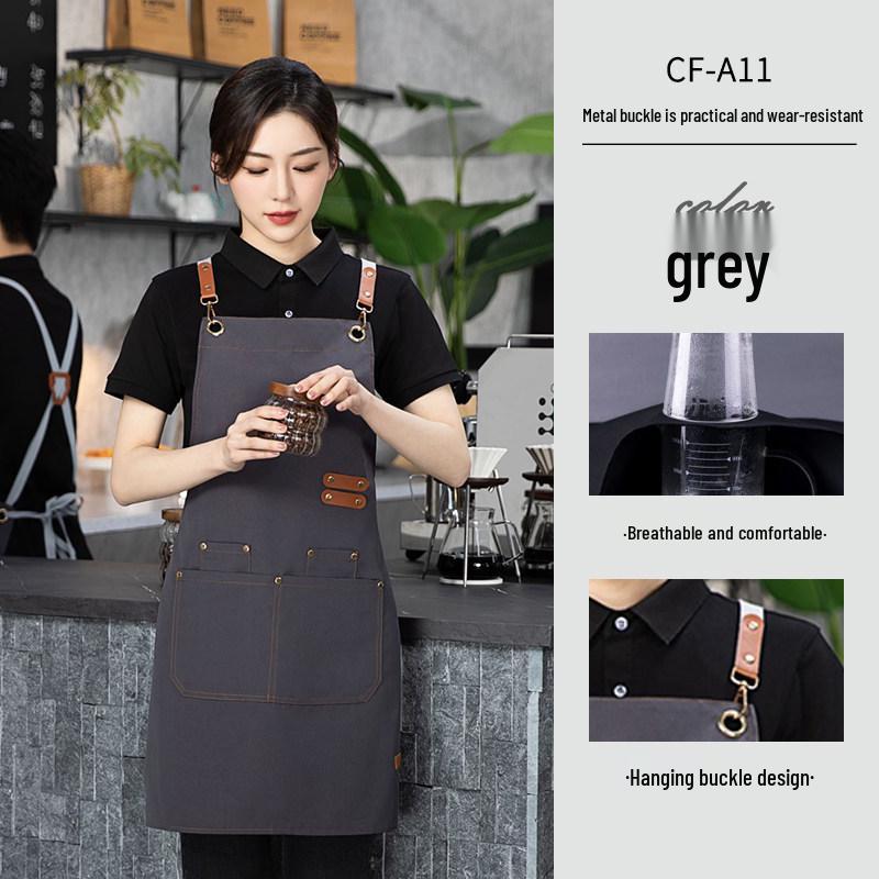 Custom High-End Workwear: Waterproof Oil-proof Apron for Women with Logo, Ideal for Catering, Coffee, and Milk Tea Shops