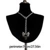 Gothic Bat Pendant Neckchain Open O Ring Chain Necklace Dark Alloy Neck Jewellery Piece For Bold Mysterious Style