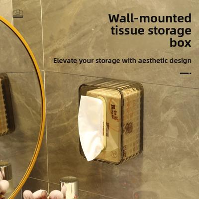 Light Luxury Nail-free Diamond-free Strong Load-bearing Bathroom Hole-free Wall-mounted Tissue Box