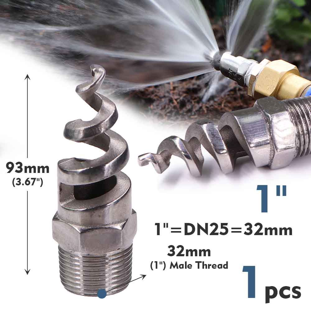 8-size Spiral Nozzle Sprayer 316 Stainless Steel Atomizer Outdoor Agricultural Irrigation Garden Watering Industry Dust Removal
