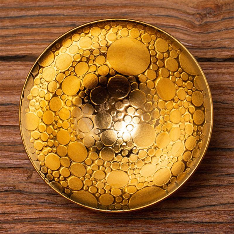 Ceramic Gold Glaze Kung Fu Tea Cup – Handmade Porcelain Small Bowl for Office