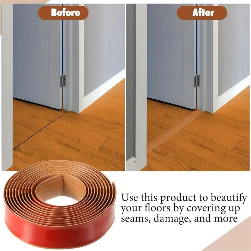 1PC 2mx5cm Self-Adhesive Floor Transition Strip, Elegant Wood Grain Vinyl Floor Divider, Plastic Laminate Floor Cover