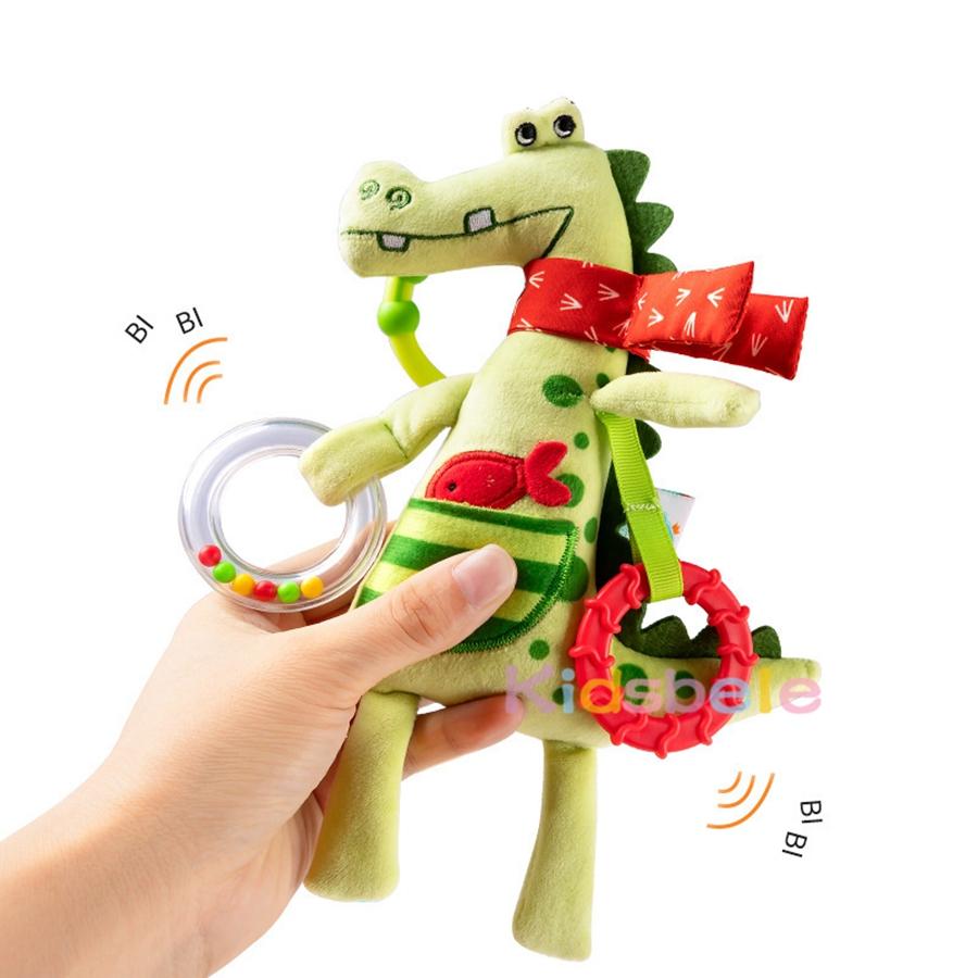 Baby Crib Stroller Hanging Toy With Plush Animal, Rattle Teether | Montessori Sensory Toy For Newborns  Car Seat Activity Toy