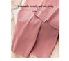 Pantaloni Larghi Estivi da Donna a Vita Alta in Seta Ghiacciata - Modellanti, Drappeggiati, Casual da Studentessa, Vestibilità Larga, Gamba Dritta Stretta.