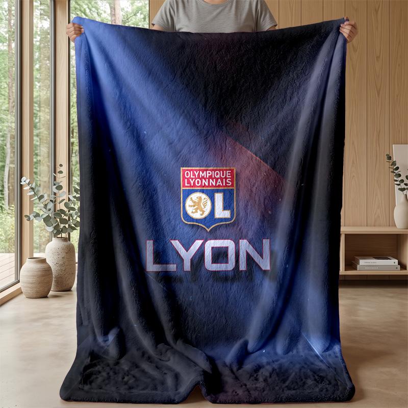 Lyon FC Soft Flannel Fleece Blanket Lightweight Cozy Warm Throw Blanket For Sofa Bed Home Decor