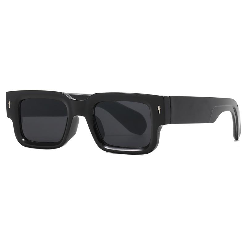 

Thick Frame Men s Sunglasses Trendy Square Frame with Rivet Detailing Design UV400 Protection Acetate Unisex Fashion Eyewear