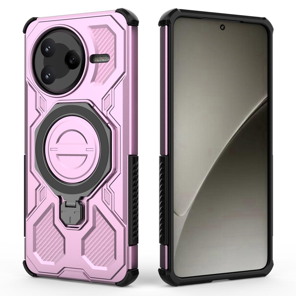 For Xiaomi Redmi K80 5G/Poco F7 Pro 5G Magnetic Case Rotating Metal Kickstand PC+TPU Phone Back Cover