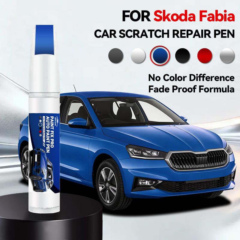 Pro Škoda Fabia 1999-2025 6Y 5J NJ HB Opravný pero na lak Dotykové pero Odstraňovač škrábanců DIY Autopříslušenství Černá Bílá Stříbrná Modrá Červená