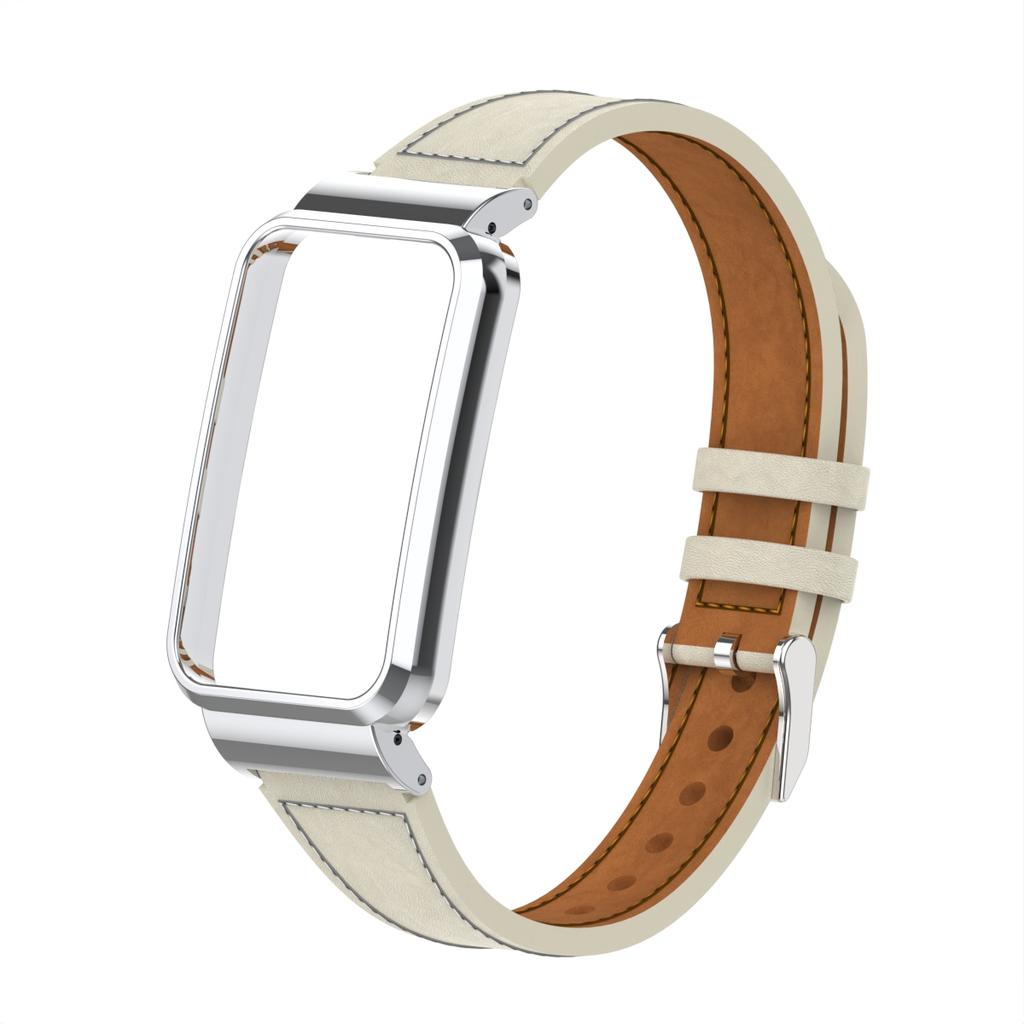 Leather Strap + Metal Case for Xiaomi Mi Band 7 Pro Bracelet Correa High-end Replacement Wrist Strap for Mi Band 7 Pro Belt