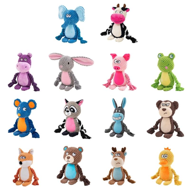 Squeaky Plush Cotton Rope Dog Toy For Interactively Play Teeth Cleaning And Anxieties Relief In Small Media Dog