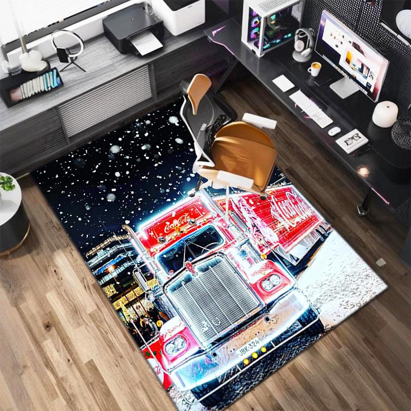Christmas Gift Halloween Themed Cola Beverage Coca Cola Carpet Is Suitable for Living Room and Bedroom Doormats Office Balcony Decorative Carpet V26